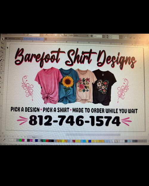 Sketching a new Barefoot Designs shirt layout